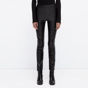 FAUX LEATHER LEGGINGS BLACK SIZE M